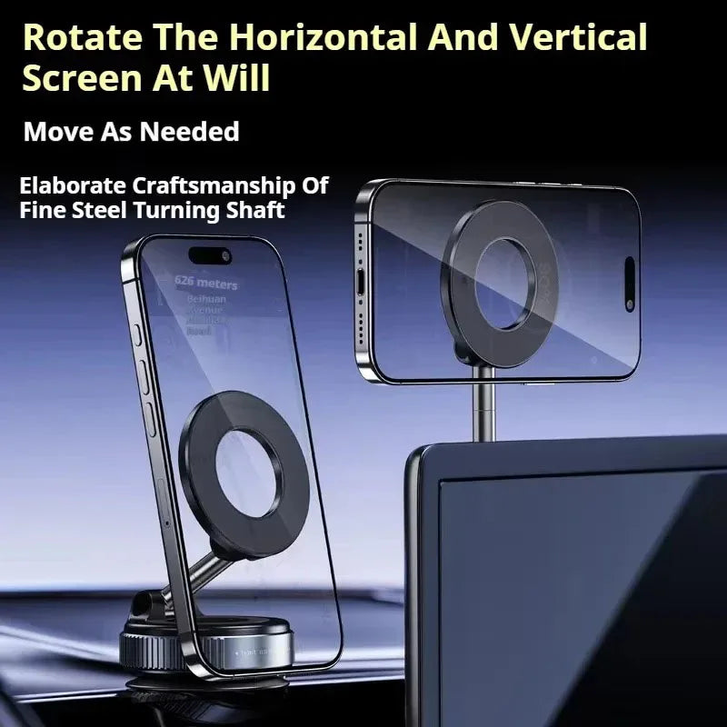 For Magsafe Car Phone Holder Suction Cup Vacuum Magnetic Phone Hholder 360° Rotatable Foldable Phone Holder Phone Accessories