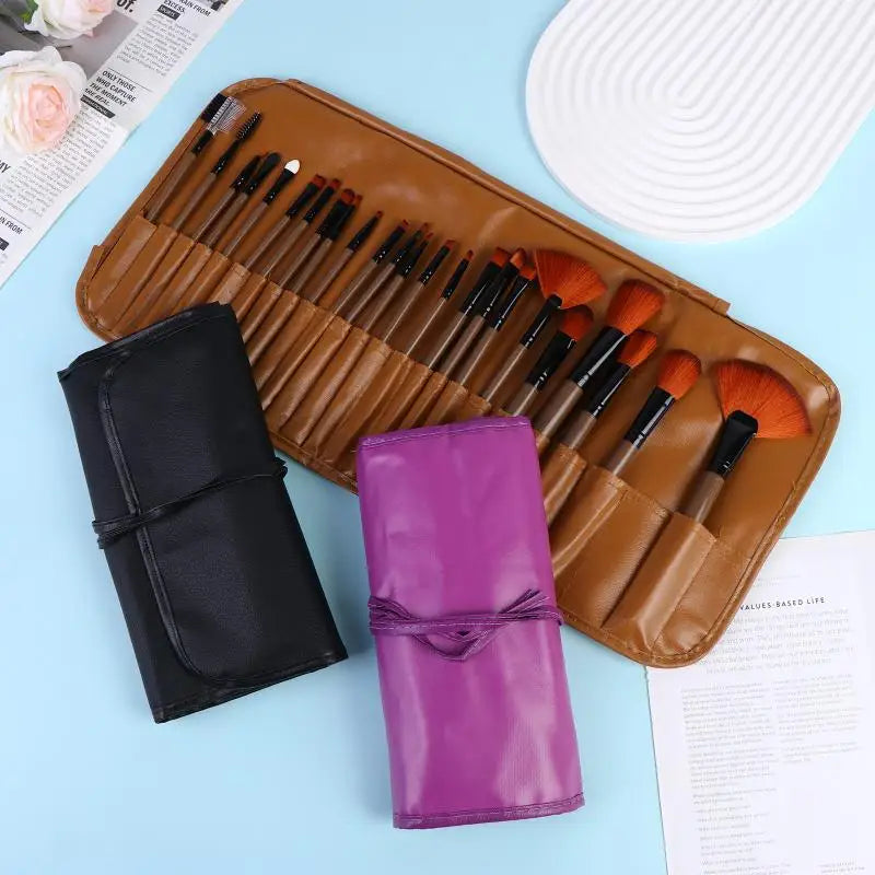Professional 24Pcs Beauty Brush Set Includes All Makeup Brushes with Organizer Bag for Personal and Travel UseHot