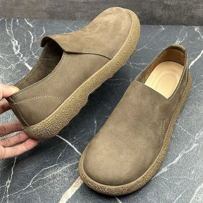 Men's shoes 2025 Autumn New Men's Retro Low-Top Big-Toe Casual Leather Shoes