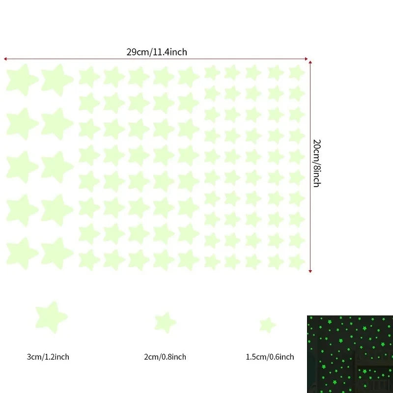 Luminous Stars Wall Stickers for Kids Rooms Hme Decoration Living Room Window Decor Fluorescent Decals Glow in the Dark Stickers