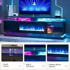 70" Fireplace TV Stand, ern Entertainment Center for TVs Up to 80”, TV ole with Storage Cabi, Media ole for Living