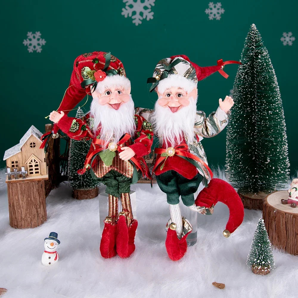 Christmas Decoration Santa Claus Statue Standing Elf Doll Decoration Christmas Tree Pendant Home Merry Christmas New Year Gift