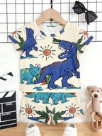 Beige Dinosaur Set: Daily Cute Baby’s Dinosaur Fan Protagonist