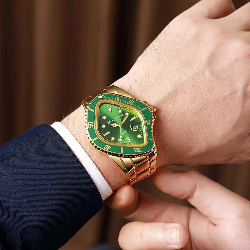 New Fashion Men Luxury Casual Quartz Watch Mens Famous Business Stainless Steel Watches For Gifts Relogio Masculino Male Clock