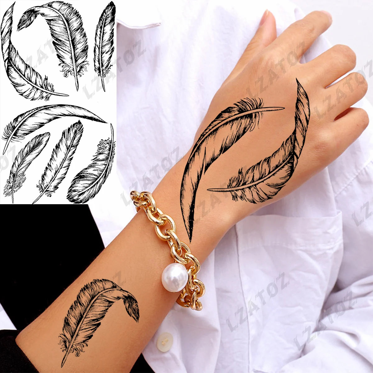 Realistic Eye Flower Temporary Tattoos For Woman Adults Rose Butterfly Tiny Fake Tattoo Sticker 3D Finger Waterproof Tatoos
