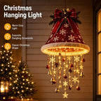 Christmas Santa Hat Hanging Light LED Lamp With Star Tassel Pendants Winter New Year Party Home Wall Ceiling Decor Ornament