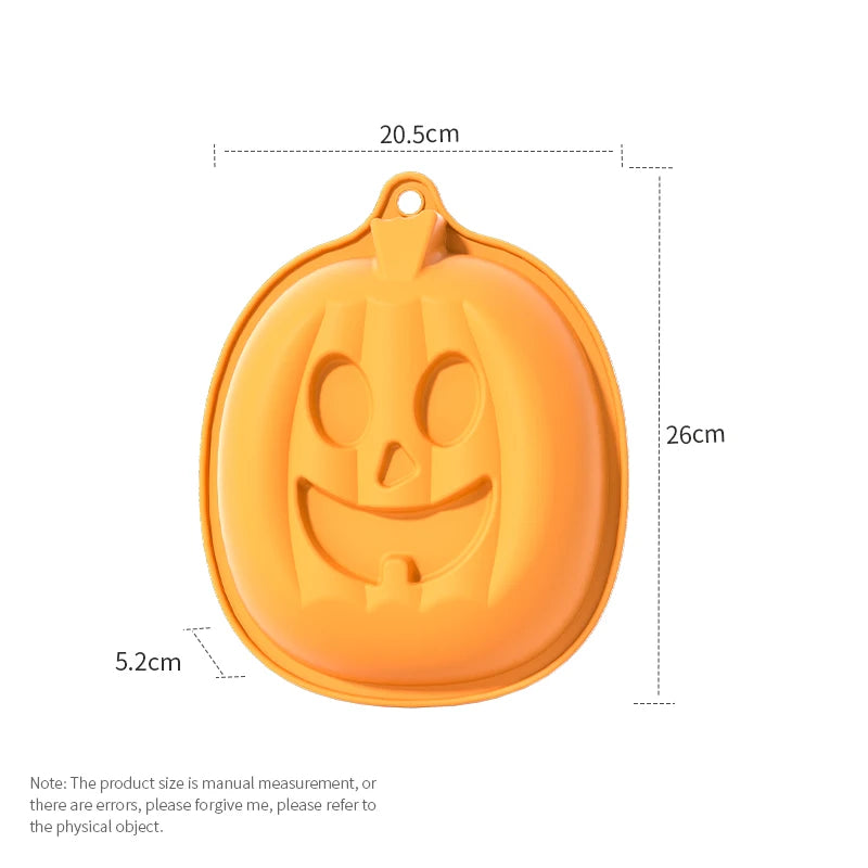 Pumpkin Silicone Halloween Cake Chocolate Mould Silicone with Ghost Pumpkin Bat & Witch Hat Cookie Mold for Ice Cube Baking Mold