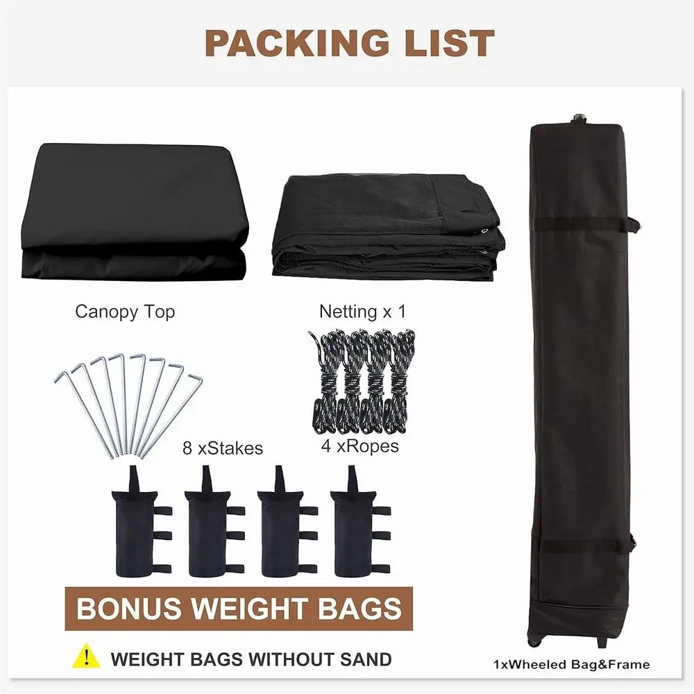 10x10 Outdoor Netting Setup with Black Walls