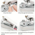 1 Mini Handheld Sewing Machine + 12 Random‑Color Thread Spools, Portable Easy‑Use Manual Sewing Tool for Home
