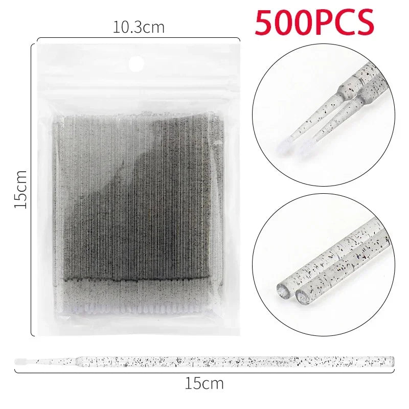 500/1000PCS  Eyelash Brushes Cotton Swab Micro Individual Eyelashes Microbrush Removing Cleaning Lash Extensions Accessori