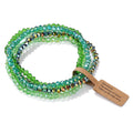 Handmade Women Crystal Beaded Bracelet Set 3x4mm Round Glass Beads Stretch Bracelets Female Girls Boho Bangles Jewelry Gift