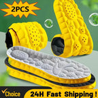 4D Sports Insoles Shoes PU Sole Soft Breathable Shock Absorption Cushion Heavy Duty Support Pain Relief Running Orthopedic Care