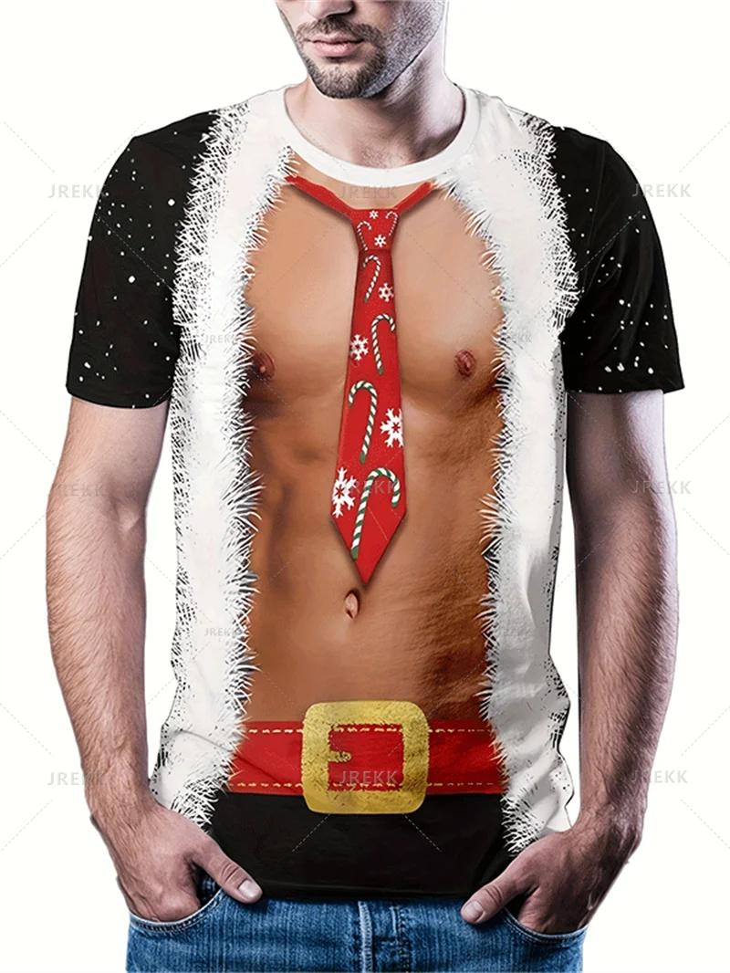 Fashion 3D Merry Christmas Printed T Shirt Happy Santa Claus Xmas Christmas Trees Graphic Tee Shirts Kid Funny Short Sleeves Top