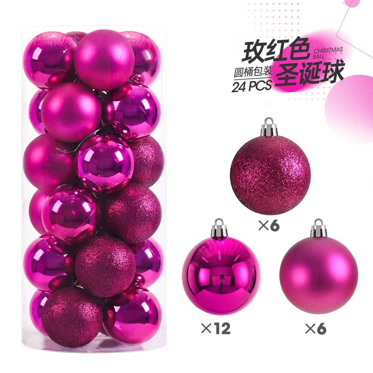 24Pcs 3CM Christmas Ball Christmas Tree Decoration Ornaments for Home Decor Halloween New Year Navidad Pendant Ball Accessory