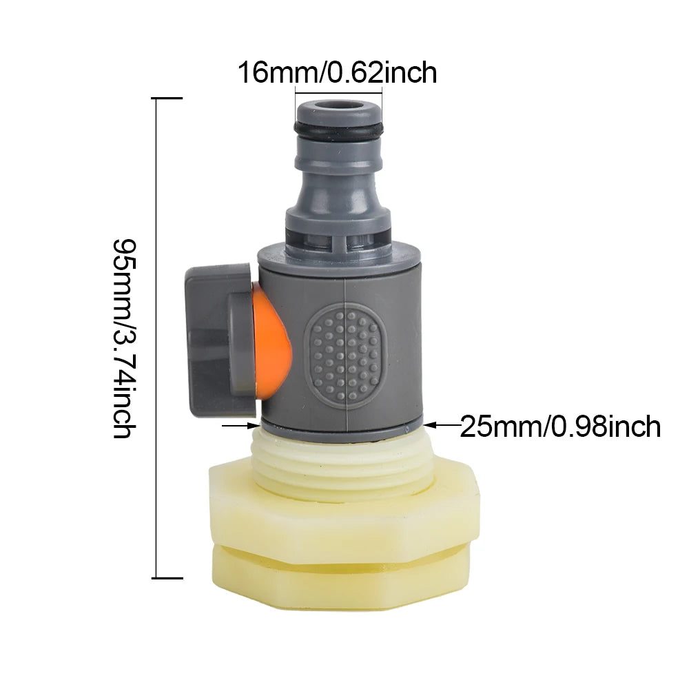 3/4 Inch Rain Barrel Bulkhead Fitting Kit PVC Rain Barrel Valve with Hose AdapterRain Barrel Kit for Aquariums Water Tanks Pools