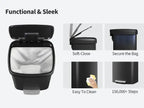 13 Gal / 50L Plastic Step Trash Can – Soft Close Lid, Liner Rim, Rear Handle, Large Kitchen Garbage Bin, Black