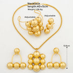 Jewelry Set for Women Luxury Pendant Necklace and Dangle Earrings Weddings Bridal Bangle Ring Set Gifts ﻿