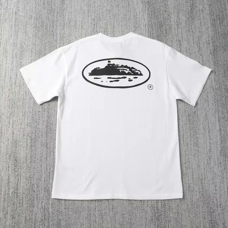 Small Sailboat Art Printed Casual T-shirt Men's and Women's Luxury Brand Top