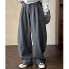 2025 Women Winter Autumn Thick Pants High Waist Wide Leg Warm Woolen Pants Fashion Clothes Vintage Pants Female Trousers