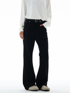 Men's Flared Pants Solid Stretch New Slim Wide Legs Fashion Trousers Hip Hop Casual Hippie Pants Male Streetwear