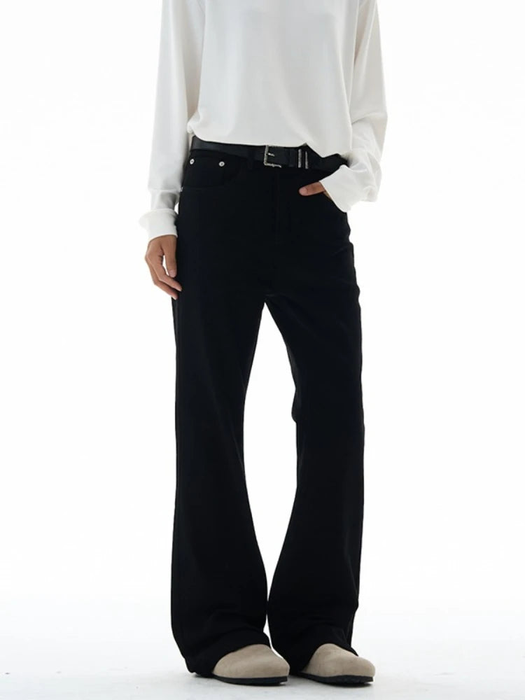 Men's Flared Pants Solid Stretch New Slim Wide Legs Fashion Trousers Hip Hop Casual Hippie Pants Male Streetwear