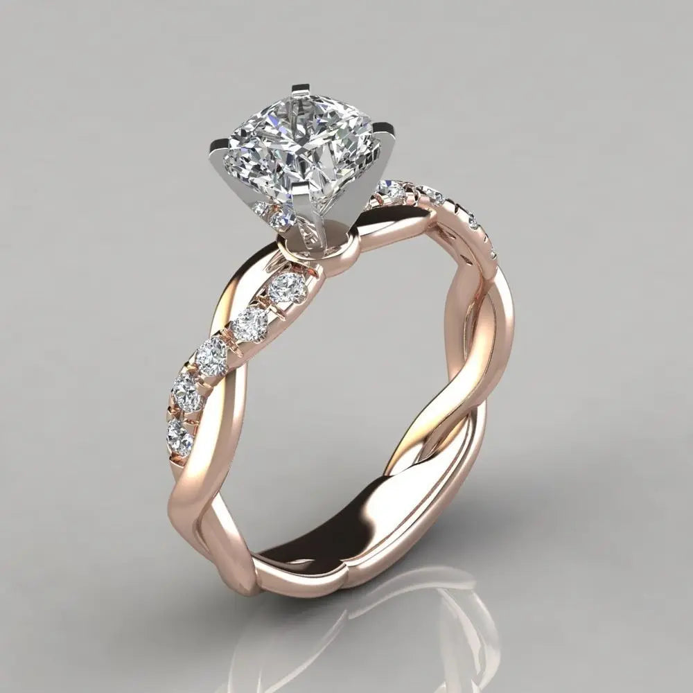 Soild 14K Yellow Gold 2 Carat Diamond Rings for Women 2021 Fashion Pure Jewelry Bizuteria Gemstone Anillos De Wedding Rings