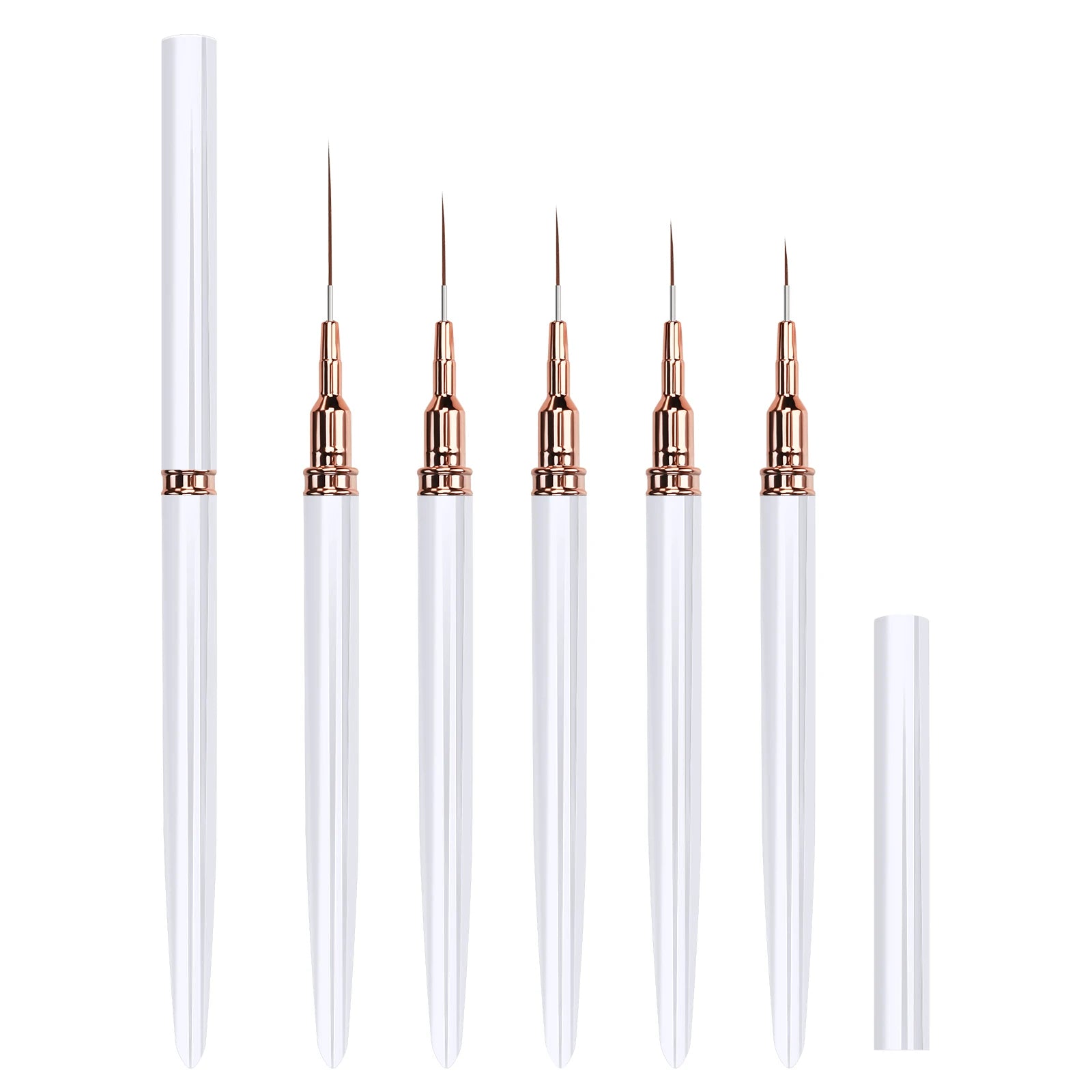 5pcs Professional Nail Art Liners Striping Brushes Tool Ultra-thin Line Detail Drawing Painting Brushes Manicure Pen Tools