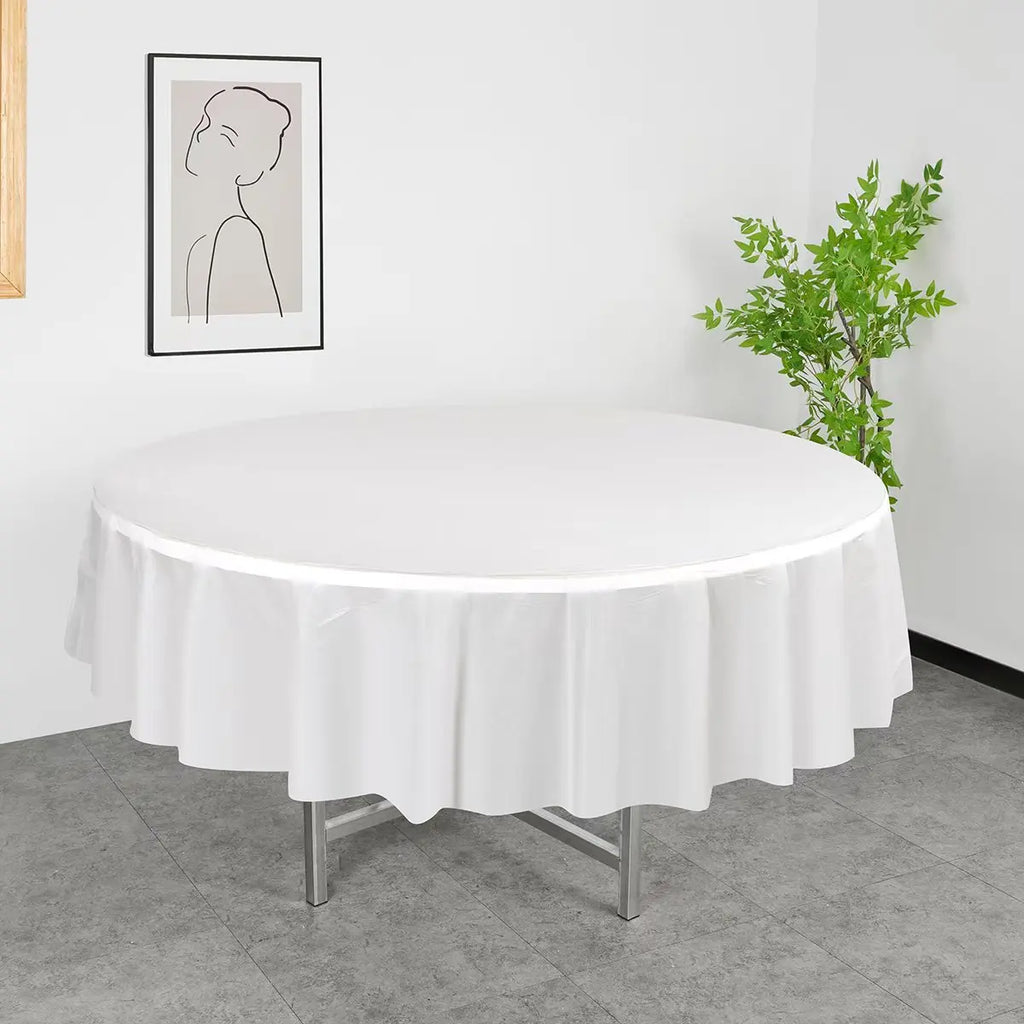Disposable Round Rectangle Table Cloth Decorative Plastic Tablecloth For Wedding Birthday Christmas Spring Easter Summer Party
