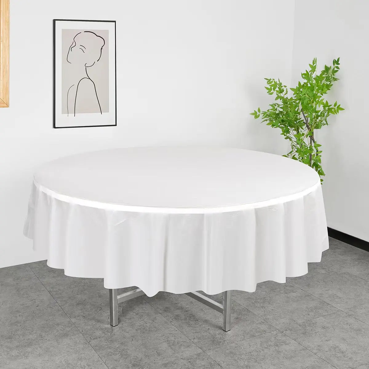 Disposable Round Rectangle Table Cloth Decorative Plastic Tablecloth For Wedding Birthday Christmas Spring Easter Summer Party