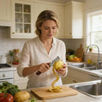 2-in-1 Fruit Potato Peeler with Bottle Opener Stainless Steel Vegetable Peeler with Wooden Handle Kitchen Peeling Tool