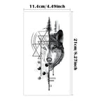 Waterproof Temporary Tattoo Sticker Forest Wolf Geometric Fierce Realistic Animal Body Art Arm Fake Tattoos Sleeve Women Men