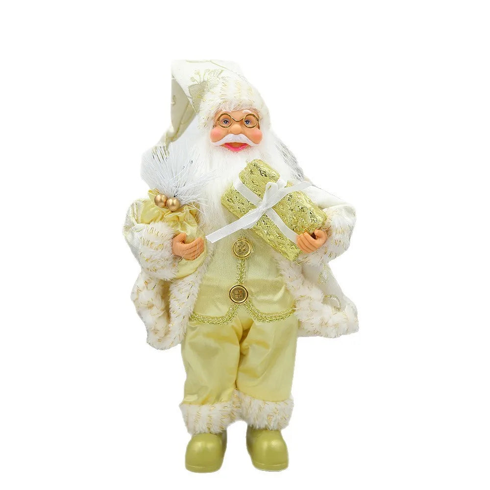 30cm Standing Santa Claus Doll Figurine Christmas Decorations For Home Tabletop Ornaments New Year Navidad Kids Gift Party Decor