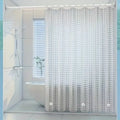 1pc Waterproof Clear Crystal Shower Curtain Liner with Bottom Magnets, Plastic Bathroom Curtain for Bathtubs Bathroom Partitions