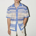 2025 Summer Casual Mens Knit Shirts Short Sleeve Buttoned Turn-down Collar Cardigan Tops Men Seaside Beach Vintage Knitted Shirt