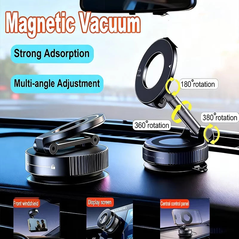 For Magsafe Car Phone Holder Suction Cup Vacuum Magnetic Phone Stand 360° rotatable and Foldable Suction Cup Phone Holder New