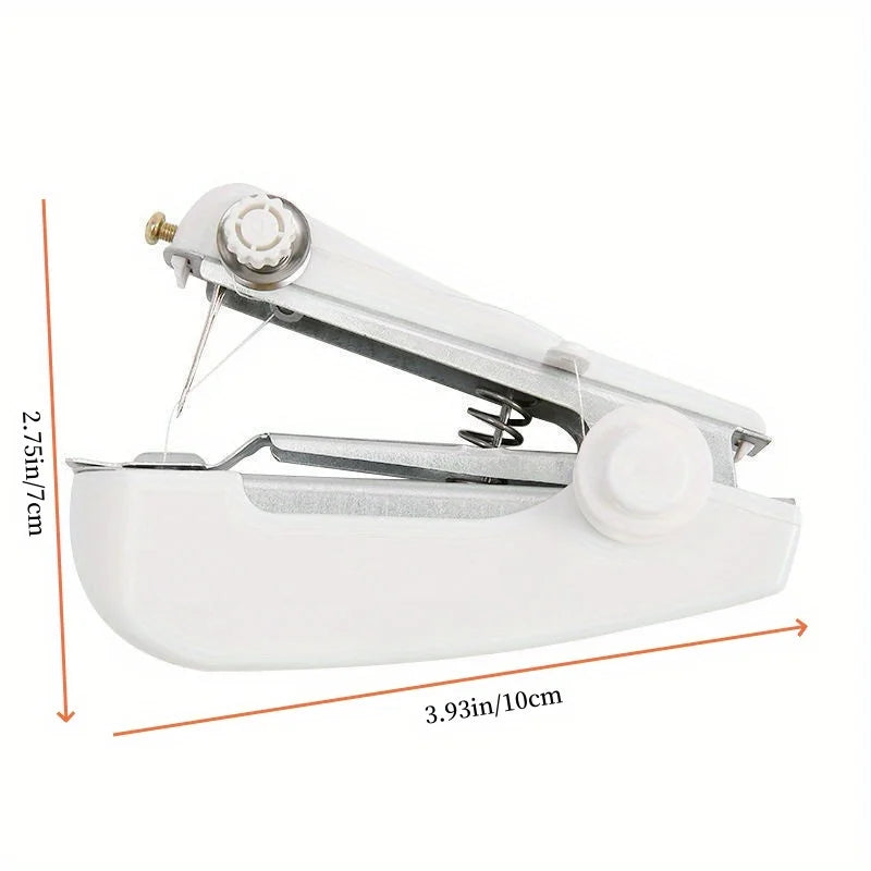 1 Mini Handheld Sewing Machine + 12 Random‑Color Thread Spools, Portable Easy‑Use Manual Sewing Tool for Home