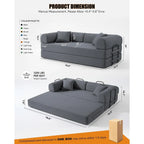 79" Boneless Convertible Futon Sleeper Sofa Bed for Living Room