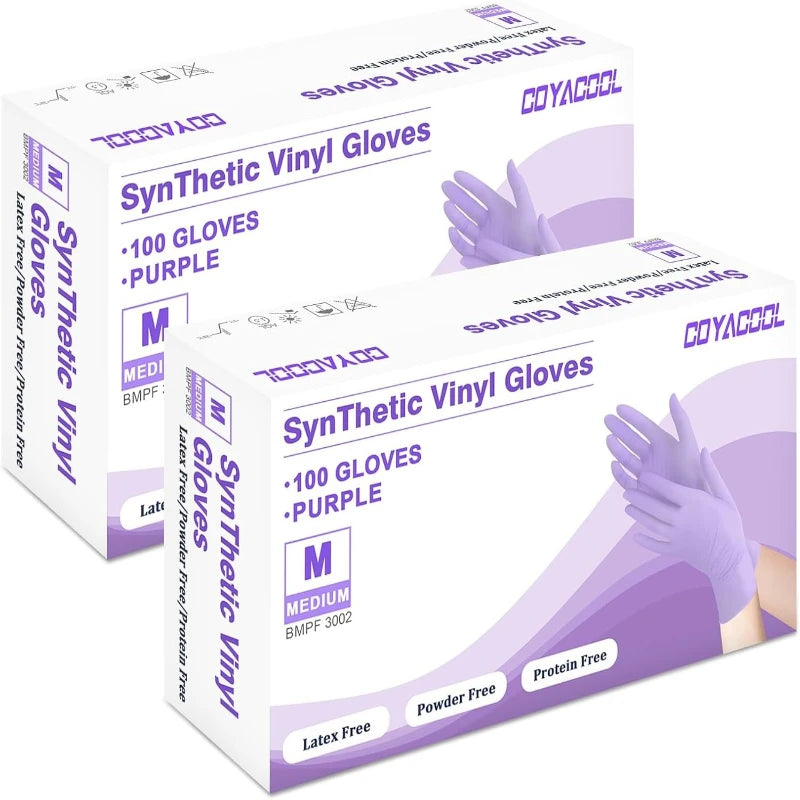 50/100pcs Purple Nitrile Gloves Disposable Powder Free Exam Gloves 5X Stretchable Soft Touch Medical Grade for Kitchen Laborator