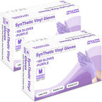 50/100pcs Purple Nitrile Gloves Disposable Powder Free Exam Gloves 5X Stretchable Soft Touch Medical Grade for Kitchen Laborator