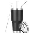30oz Tumbler Double Wall Stainless Steel Vacuum Insulated Travel Mug With Splash-Proof Lid Metal Straw and Brush