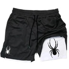 Summer for Men Shorts 2-in-1 Gym Breathable Running Jogging Casual Sportswear Quick Dry Fitness Double Layer Fashion Double Deck