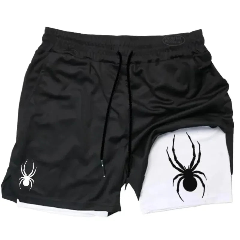 Summer for Men Shorts 2-in-1 Gym Breathable Running Jogging Casual Sportswear Quick Dry Fitness Double Layer Fashion Double Deck