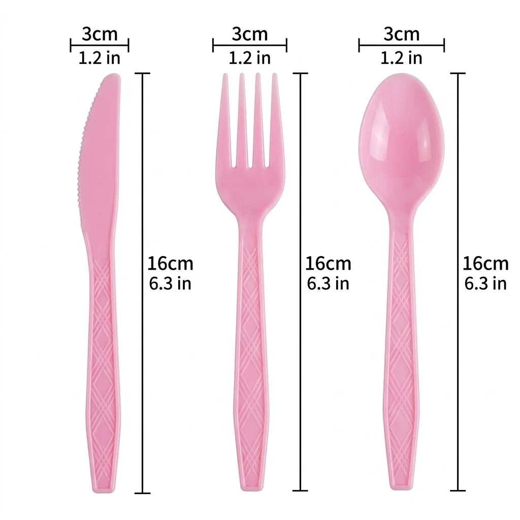 30 Pieces Graduation Light Pink Plastic Silverware Heavy Duty Plastic Cutlery Set Heavyweight Disposable Flatware Includes Spoons Forks Knifes for Birthday Party Prom Night Wedding Dinner