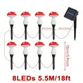 LED Fairy Mushroom Solar Lawn Lights Waterproof 8modes Garden Solar Ground Light String for Courtyard Street Patio Path Decor