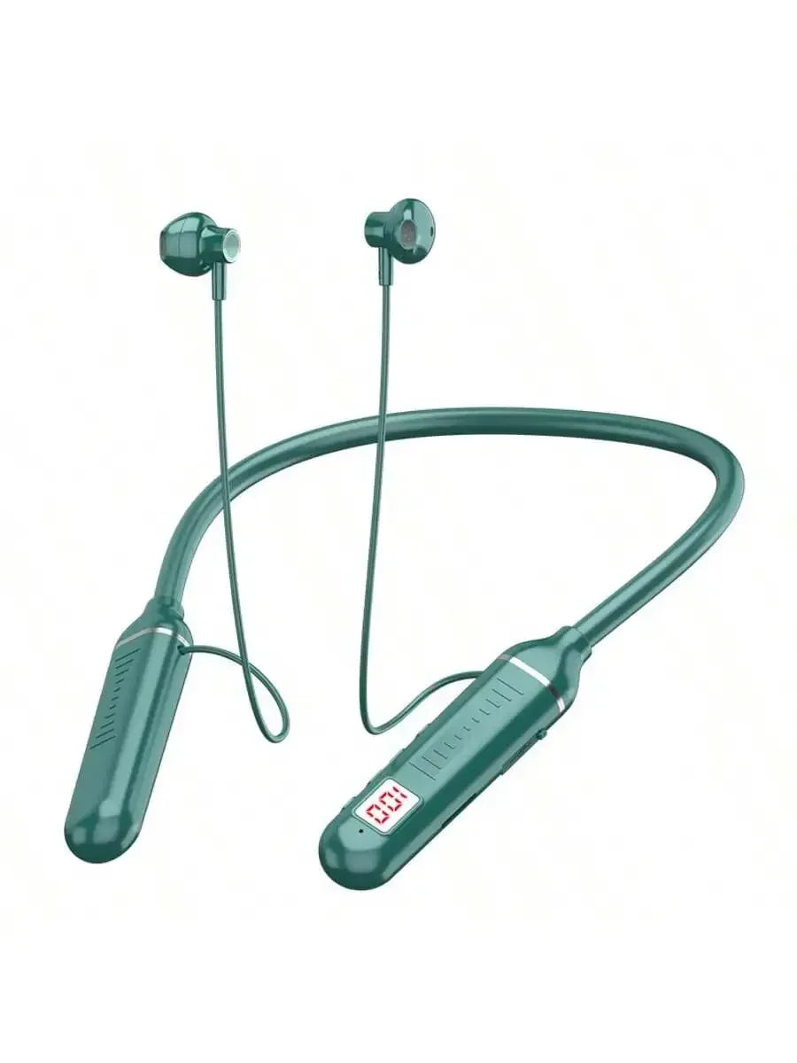 New Wireless Earphones Bluetooth 5.3 Neckband Headphones Gaming LED Display HIFI Headset Sports TWS Earbuds With Mic TF Card