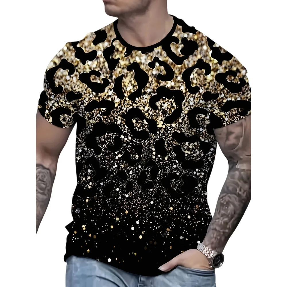 Men's T-Shirt with Diversified Leopard Print and Novel Patterns 3D Printed for Summer Street Fashion Daily Leisure and Sports