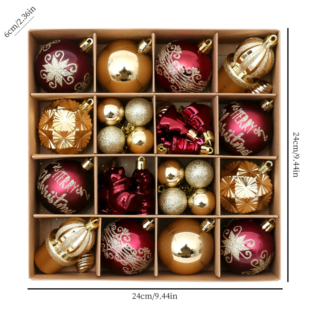 42PCS 6CM Christmas Ball Champagne Xmas Tree Hanging Pendant Ornaments 2026 Christmas Home Decoration 2027 New Year Party Gifts
