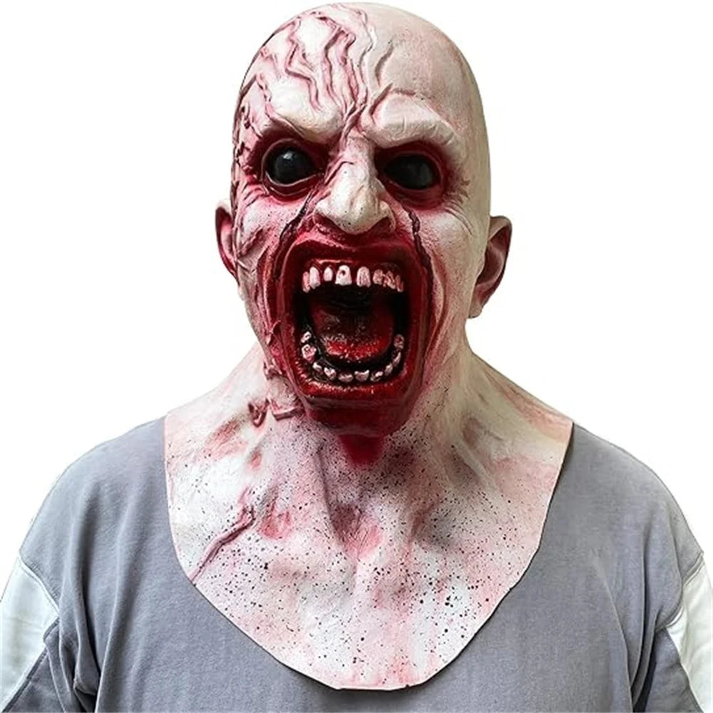 Mask Creepy Halloween Props Scary Realistic Face Mask For Adult Party Cosplay Costume Horror Props Scary Halloween Cosplay Mask