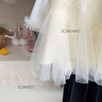 Teen Girl Clothes Children Spring Fall Girls DressGown Kids Outfit Apricot Two-piece Set Costume Baby First Birthday Princess