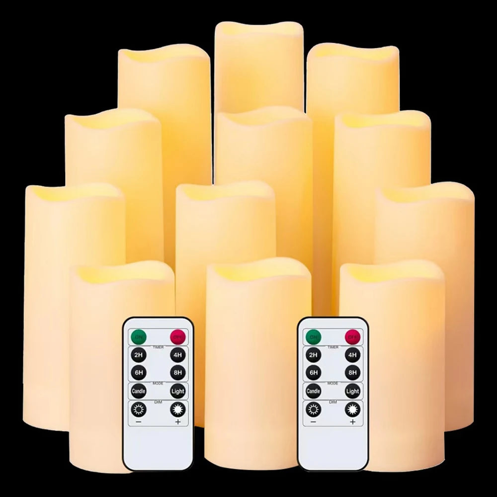 12pcs 4pcs LED Flameless Candles Flickering Light with Remote Control for Festival Wedding Home Party Decor Lighting Christmas
